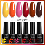 LILYCUTE 7ML 6PCS Neon Gel Nagellack Set fluoreszierend Farbwechsel Semi Permanent Soak Off Maniküre-Kit Nail Art Gel