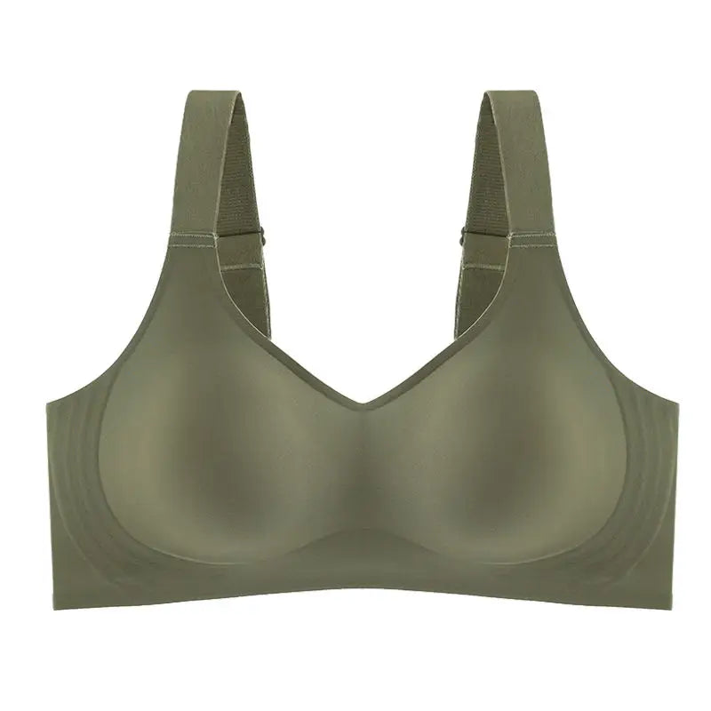 Damen-Push-up-BH, schön am Rücken, große Größen, weicher Halt, nahtlos, einteilig, ohne Bügel, verstellbarer, dünner Sport-BH nahtlos