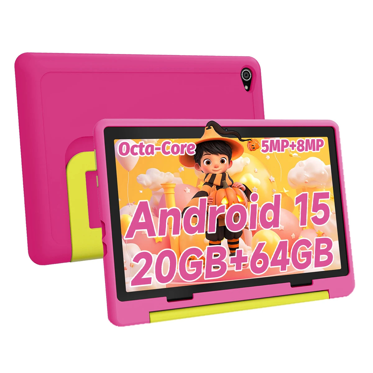 Kinder-Tablet 10 Zoll Android15 20GB RAM 64GB ROM 128GB erweiterbar 5000mAh 8-Core WiFi Bluetooth Kindergeschenk KIDOZ Kindersoftware