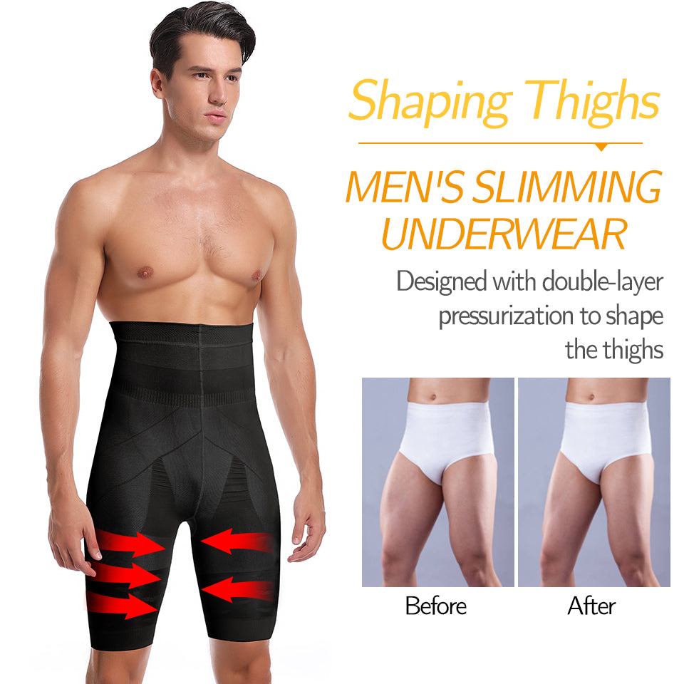 Herren Body Shaper Bauchkontroll-Shorts Shapewear Bauchmieder Boxer Slips Hohe Taille Schlankheitsunterwäsche Bein Kompressionshose