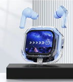 Übersetzung Kopfhörer mit Touchscreen Kabellos Bluetooth 5.4 Smart Earphone HiFi Audio Hohe Qualität Transparente Hülle Headset
