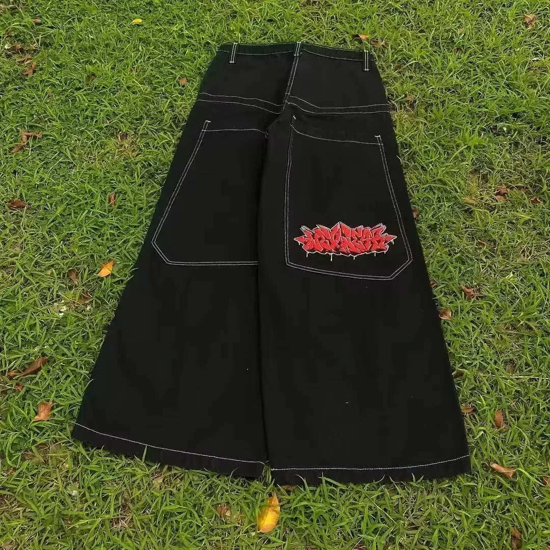 Amerikanische Y2K 2025 Neue weite Baggy Black Jeans Oversized Damen Street Casual Joker Denim-Hose Paar-Jeans Vintage Streetwear