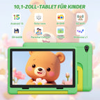 Kinder-Tablet 10 Zoll Android15 20GB RAM 64GB ROM 128GB erweiterbar 5000mAh 8-Core WiFi Bluetooth Kindergeschenk KIDOZ Kindersoftware
