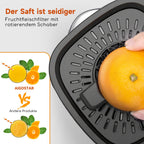 Aigostar Elektrische Zitruspresse, 1,2L große Saftpresse mit LED-Arbeitslicht und 2 abnehmbaren Kegeln, Zitronenpresse für Orangen