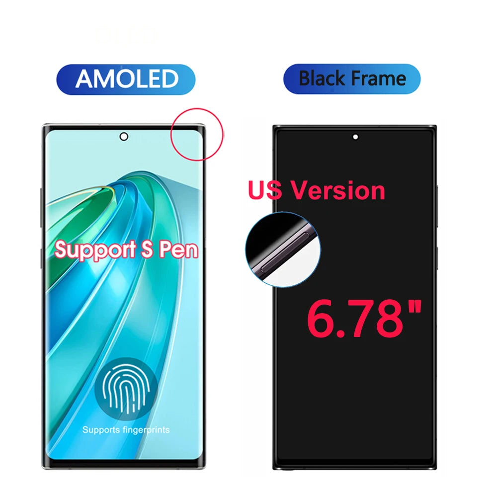 6,8 Zoll Super AMOLED für Samsung Galaxy S23 Ultra S918 LCD-Display Touchscreen Digitizer Baugruppe unterstützt Fingerabdruck und S-Pen