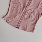 Slim Fit Sportjacke Stehkragen Reißverschlussmantel Sport Fitness Yoga Kleidung Plus Samtjacke Schlankheits-Schnelltrocknender Anzug