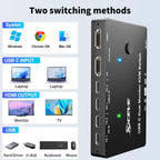 USB-C Dockingstation Triple/Dual Monitor KVM Switch 4K 1080P@60Hz, USB C KVM Switch 3/2 Monitore 2 Laptops für Windows/Mac OS