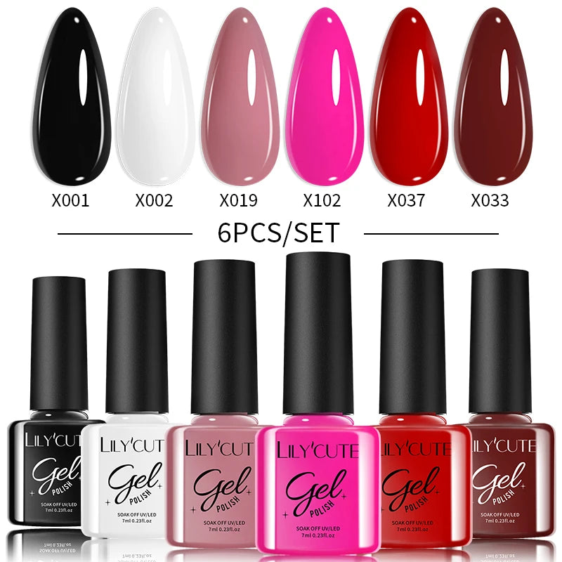 LILYCUTE Nagelgel-Politur-Set, Rosa Grün, Frühling, DIY-Nagelkunst-Design, lang anhaltend, Soak Off UV Gel, Maniküre, Malgel, Vernis-Kit