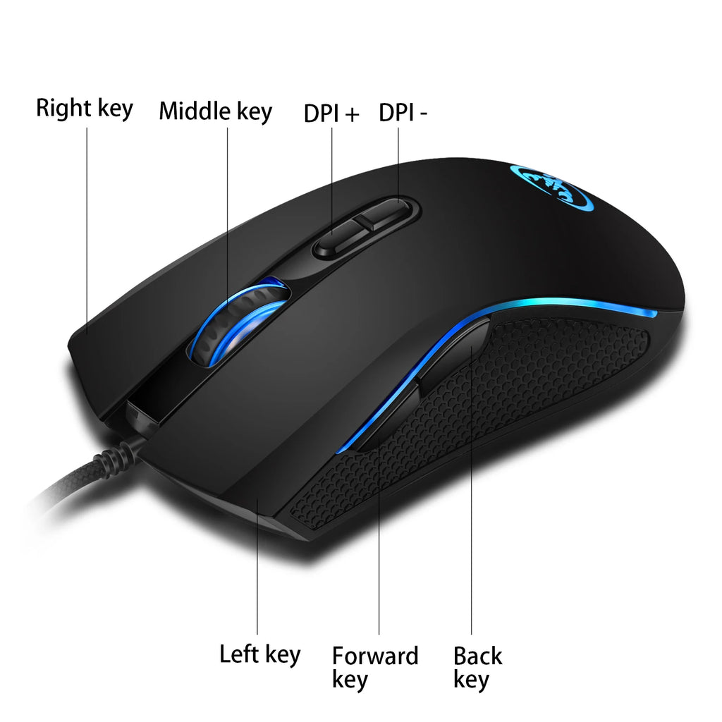 Neues kabelgebundenes 61-Tasten-Tastatur-Set in Weiß-Schwarz, RGB-Gaming-Maus, Büropaket, Tastatur-Maus-Kombinationen mit Hintergrundbeleuchtung für PUBG-Gamer
