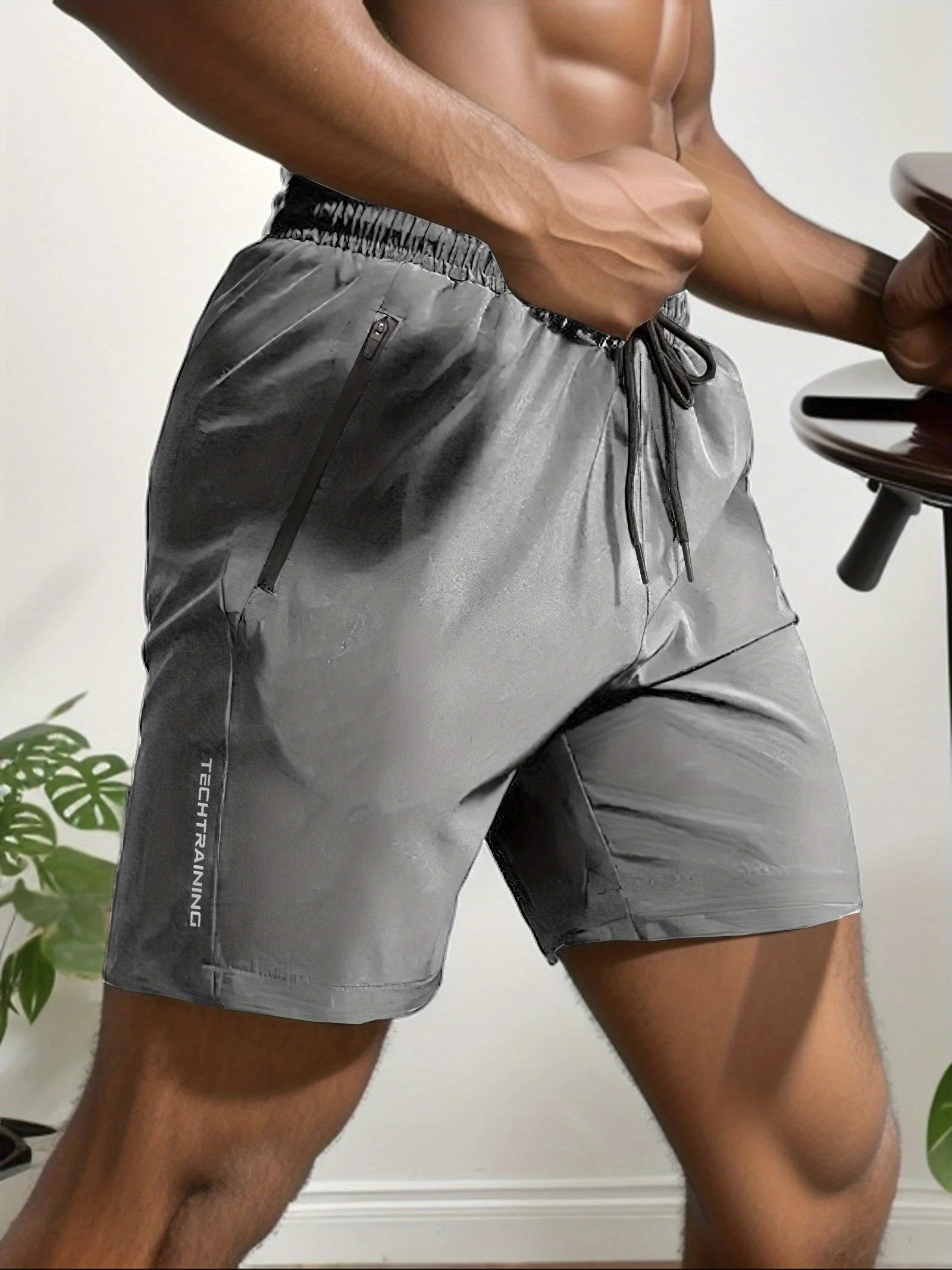 Herren-Shorts für sommerliches Fitnessstudio-Training, Laufen, Radfahren, schnell trocknend, atmungsaktiv, mit Kordelzug, Sporthose, Ausgeh-Outfit0428