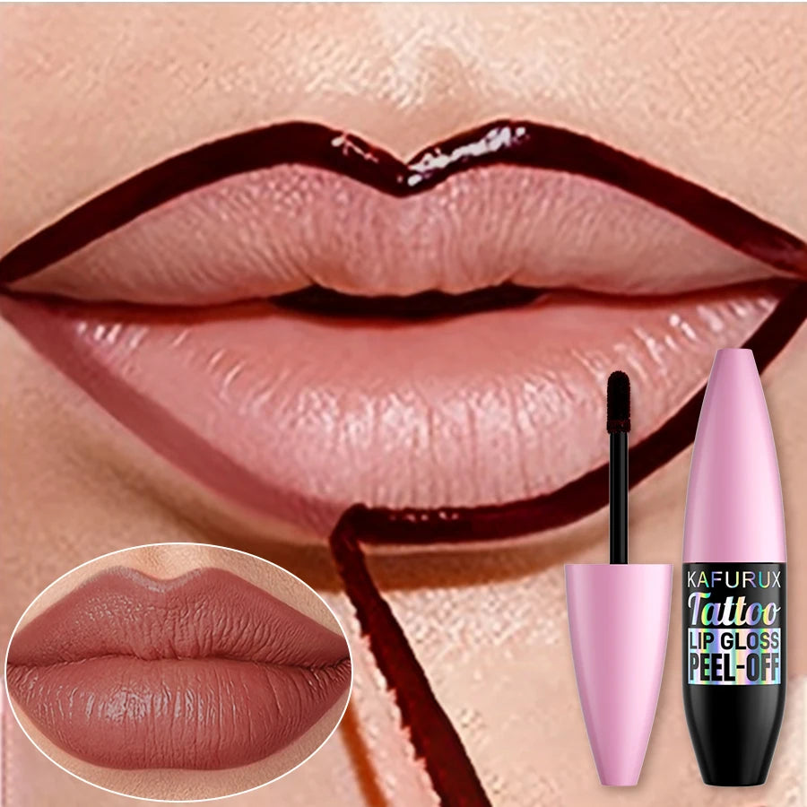7 Farben Wasserdichtes Lip Tint zum Abziehen Lipliner Tattoo Lipgloss Lang Anhaltend Matt Rosa Rot Braun Kontur Make-up Lippenflecken Geschenk