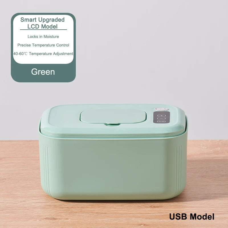 USB Baby-Feuchttuchwärmer, elektrischer Taschentuchheizer, Baumwolltuchspender, digitaler einstellbarer Temperaturregler, Serviettenspender EU