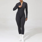 Damen-Trainingsanzug Fitness-Workout Sportkleidung Outfit Reißverschluss-Jumpsuit Yoga Fitness Overall Set Offene Rücken Bodysuits Anzug für Damen