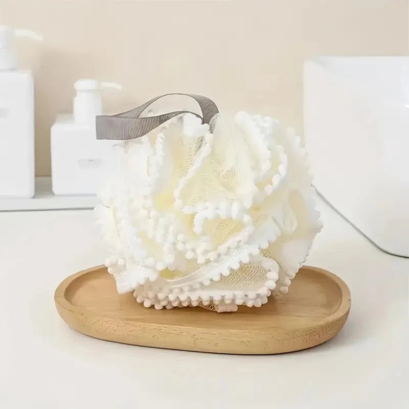Weiche Netzbadebälle Hautbürste Duschquaste Körperreiniger Peeling-Bürsten Badeblume Badezubehör