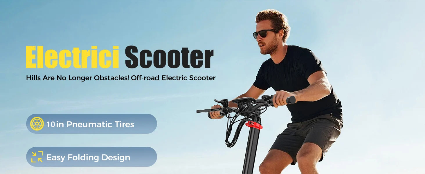 J15MAX Elektroroller für Erwachsene, 1600W Leistungsstarker Motor, 40-50 Meilen Reichweite, 50 km/h Höchstgeschwindigkeit, E-Scooter mit Vorder-/Hinterradfederung, 10" Reifen