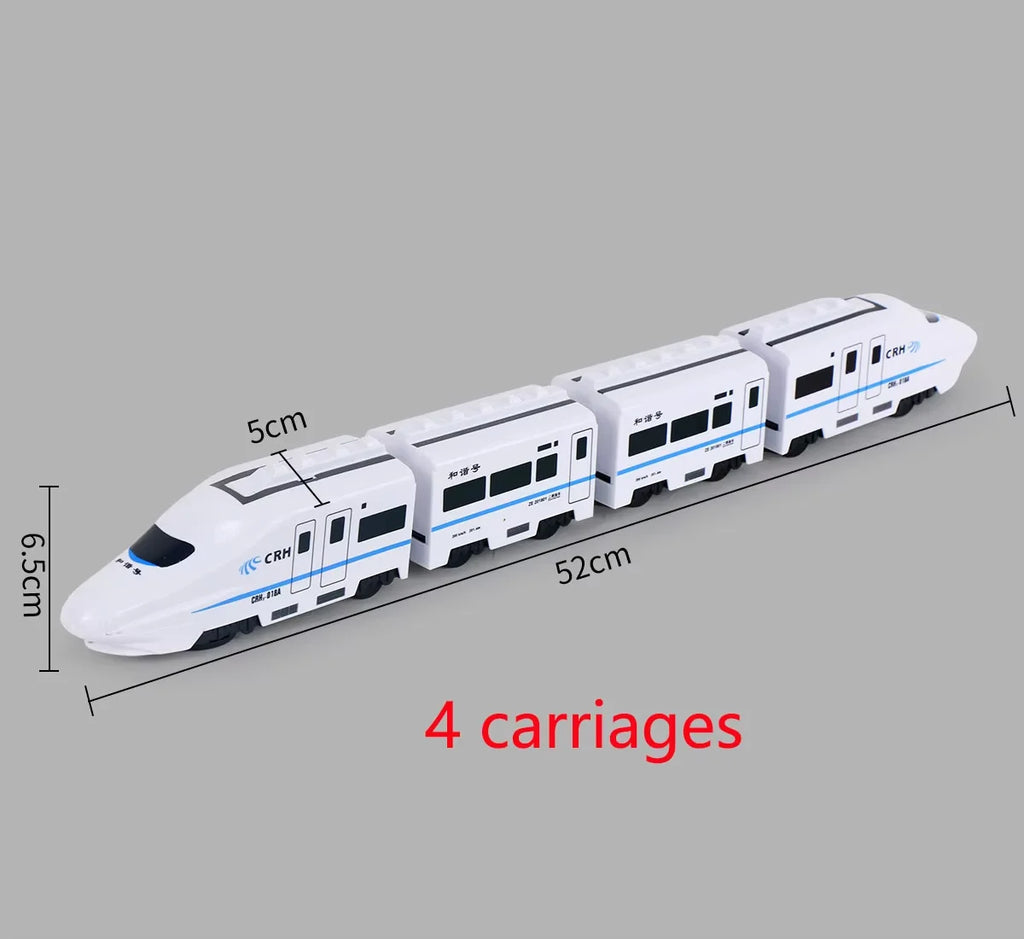 Kinder DIY Simulation Hochgeschwindigkeitszug Spielzeugauto Elektrische Sound-Licht Modellbahn Lernspielzeug für Jungen Mädchen Geschenk