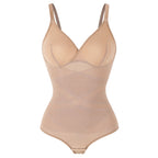 Cross Waist Tummy Control Body Shaping Bodysuit für Damen Ganzkörperkontrolle V-Ausschnitt Mesh Atmungsaktiver Slip Unterwäsche Po-Former