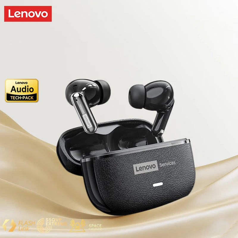 Choice Lenovo LE208 Kabellose Lederkopfhörer Bluetooth 6.0 ENC Kopfhörer Rauschunterdrückung Headset Geringe Latenz Gaming-Headset
