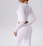 Yoga Sportshirt Blusen Pilates Crop Top Fitness Damen Langarm T-Shirt Oberteile Sweatshirt Sportbekleidung Damen Gym Yoga Kleidung
