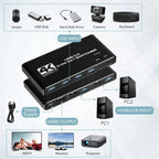 KVM Switch 4K 60Hz Umschalter USB 3.0 Hub Dockingstation Splitter Dock 2 Computer Tastatur Maus Drucker PC Zubehör teilen