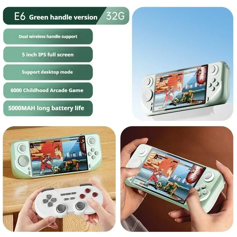 E6 Handheld-Spielemaschine konkurriert mit der neuen großen 3D-Handheld-Spielekonsole mit 5-Zoll-Großbildschirm, tragbare Spielekonsole