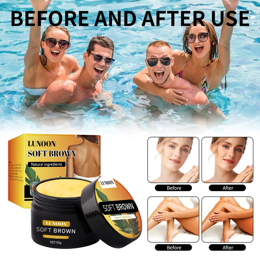 Bräunungscreme mit Sonnenschutz, lang anhaltender Bronzer für Gesicht und Körper, pflegende Formel erzeugt einen natürlichen Verdunkelungseffekt.