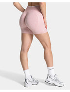 Schnelltrocknende, nahtlose Yoga-Shorts für Damen, hohe Taille, Po-liftend, Bauchkontrolle, Lauf- und Fitnesshose