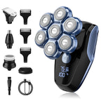 Sejoy 6-in-1 7D Kopfrasierer für Glatzen Elektrorasierer mit Nasenhaartrimmer Wasserdichtes Multifunktionales Herrenpflege-Set
