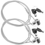 2er-Set Sicherheitskabel 6ft Schlüsselschloss Laptop-Diebstahlsicherung für Notebook PC Monitor Diebstahlschutzgerät mit sanfter Rotation