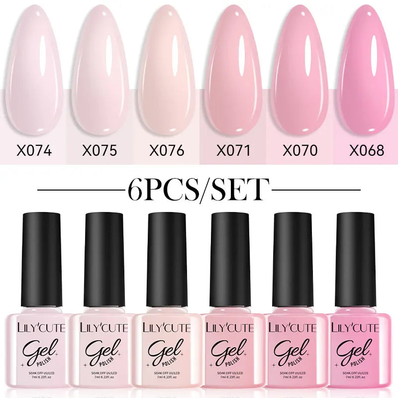 LILYCUTE Nagelgel-Politur-Set, Rosa Grün, Frühling, DIY-Nagelkunst-Design, lang anhaltend, Soak Off UV Gel, Maniküre, Malgel, Vernis-Kit