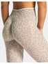Teveo Eng anliegende, nahtlose Yoga-Leggings mit Leopardenmuster, hautfarbener hoher Elastizität, geeignet als Fitness-Laufhose