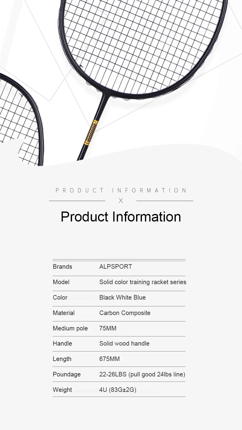 ALP ZJ2.0 Pro 4U 85g 100% Carbonfaser + Titanlegierung Badmintonschläger Ultraleichte Sportausrüstung Schläger Badmintontraining