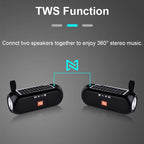Solar Radio FM Outdoor Tragbarer Kabelloser Bluetooth-Lautsprecher Musik Soundbox Subwoofer Bass Aux PC TV Computer TV Hifi Stereo Mp3