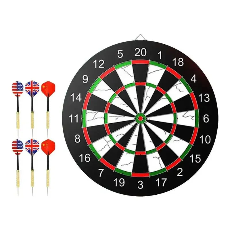 Pro Flocking Dartboard 15-Zoll Turnier Indoor Hänge-Zielscheibe mit 6 Darts - Stabile Scheibe für Weihnachts- und Geburtstagsfeiern