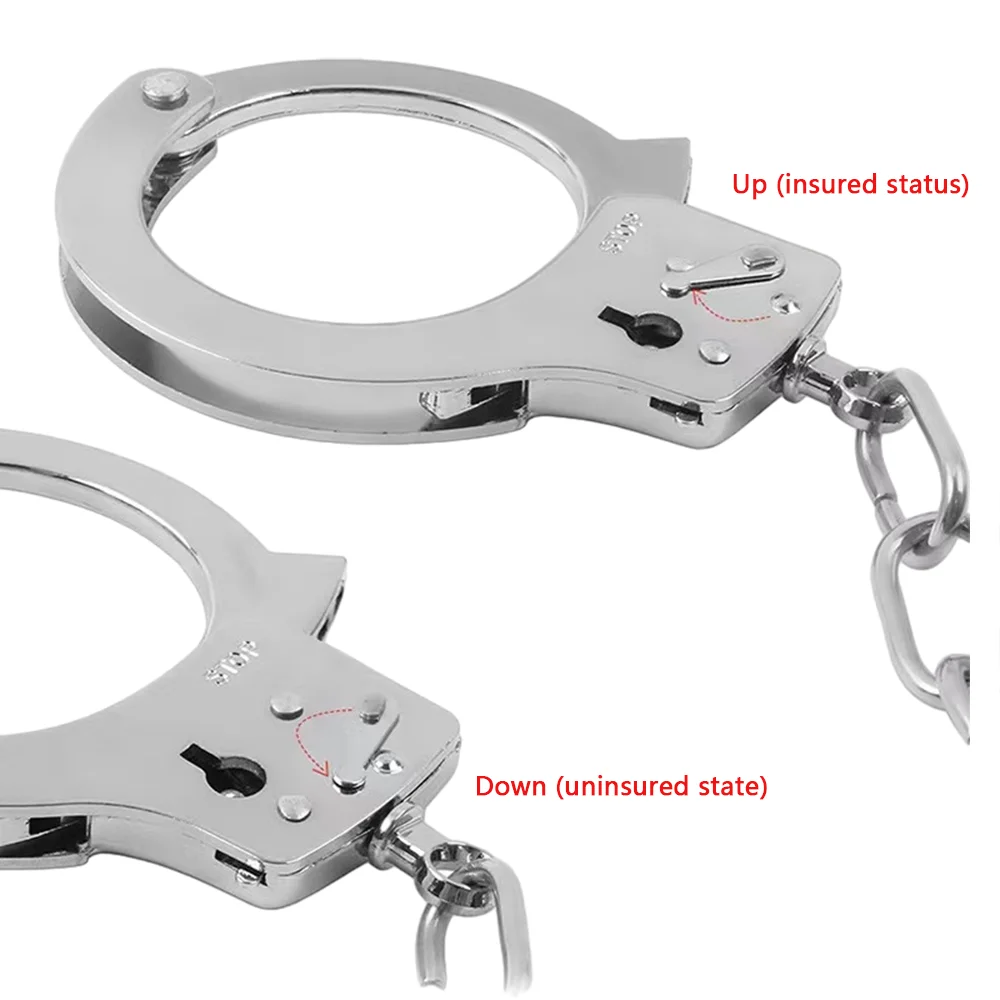 DUTRIEUX Edelstahl Handschellen BDSM Fesselset Verstellbare Metallfußfesseln Kette Fetisch Fesseln Sexspielzeug für Paare