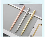 20-200 Stifte Neu Schlanke Metall-Kugelschreiber Roségold Benutzerdefiniertes Logo Werbung Schriftzug Gravierter Name Schul-Bürobedarf Geschenke