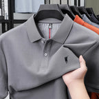 Polo-Shirt aus 100 % reiner Baumwolle, Kurzarm, High-End-Luxusmarke, Mode, Paul Pony Stickerei, Golf, Business Casual Herren T-Shirt