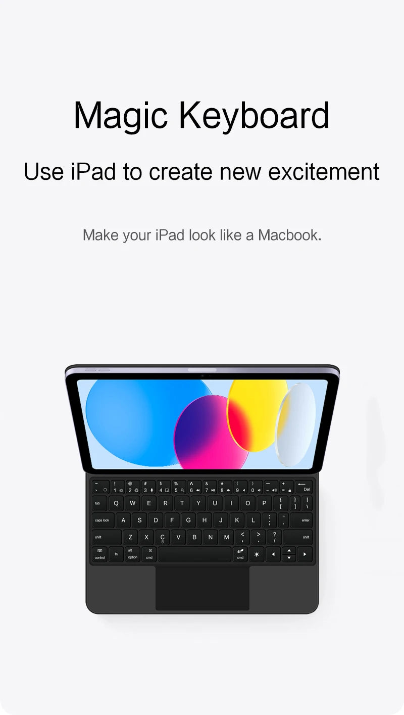 TouchPad Magic Keyboard für iPad Air 11 13 M4 2026 M3 M2 iPad 10 10. Gen. Air 4 5 6 iPad Pro 11 12,9 13'' M5 M4 Smart Cover Hintergrundbeleuchtung