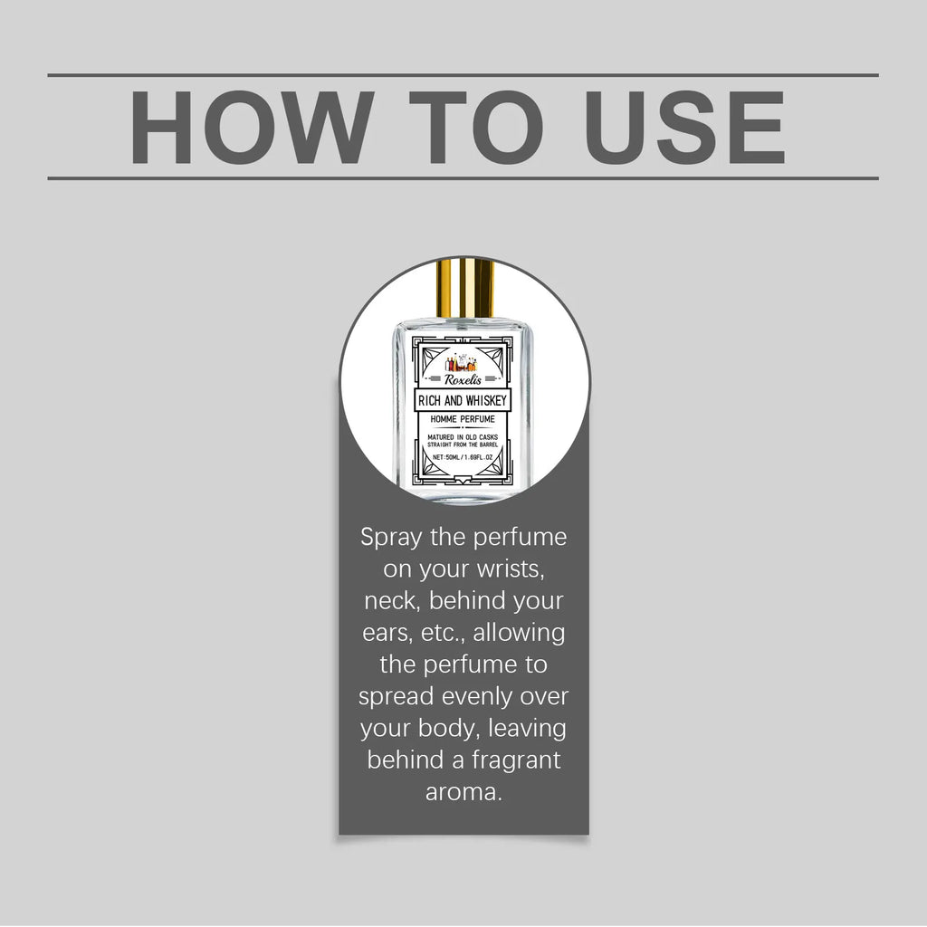 ROXELIS 50ml Rich And Whiskey Homme Parfum Lang Anhaltender Duft, Stärkt den persönlichen Charme, Zeigt selbstbewusst Stil und Eleganz