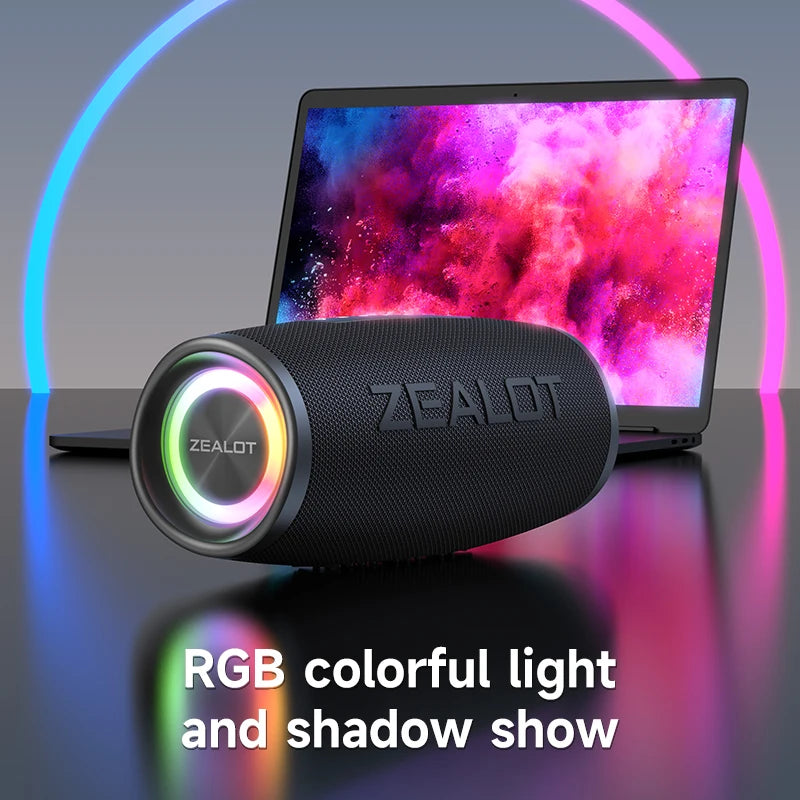 ZEALOT-S56 Bluetooth Lautsprecher 40W Ausgangsleistung Bluetooth Lautsprecher mit ausgezeichneter Bassleistung IPX6 wasserdichter Camping-Lautsprecher