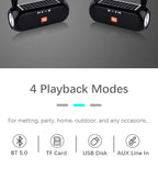 Solar Radio FM Outdoor Tragbarer Kabelloser Bluetooth-Lautsprecher Musik Soundbox Subwoofer Bass Aux PC TV Computer TV Hifi Stereo Mp3