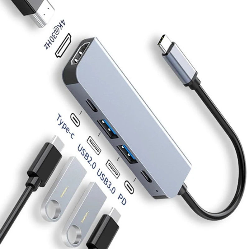 USB C Hub to 4K HDMI-Compatible USB 3.0 2.0 Type C PD Charging Dock for MacBook iPad Samsung S10 Dex TV Mouse Keyboard U Disk Hauptbild