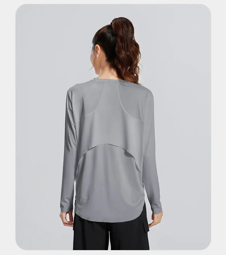 STOUREG Yoga Cover Up, atmungsaktive Sportbekleidung, lockeres Fitness-Shirt, Sport-Tops in großen Größen, kühlendes Sommer-T-Shirt
