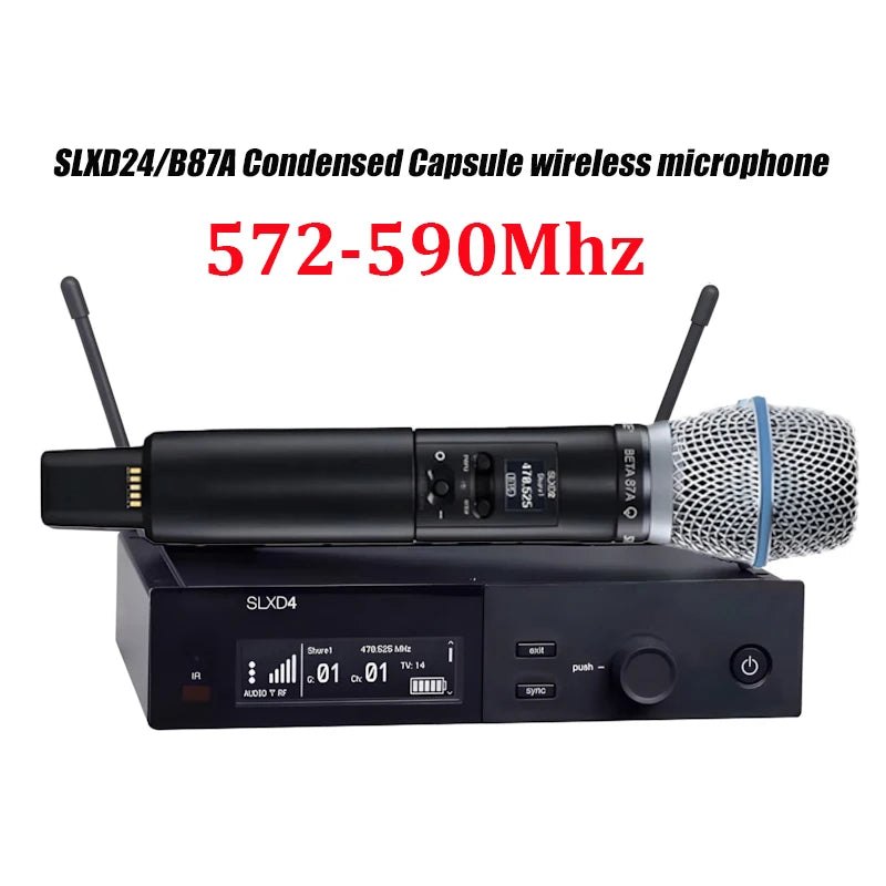 SLXD Mikrofon 500/600/800MHz Drahtloses Mikrofonsystem 4-Pin Headset KSM8/Beta58 Professionelles Audio-Equipment für Bühne Karaoke