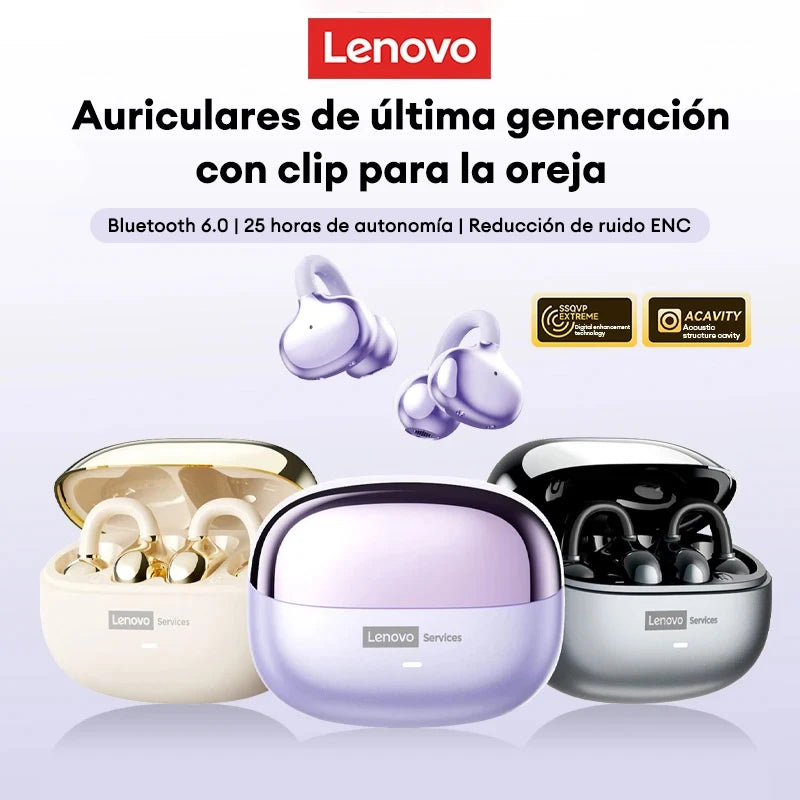 Lenovo LE302 Wireless Bluetooth 6.0 Headset Long Battery Life Sports Ear Clip Earphones HIFI Stereo Noise Cancelling Headphones Hauptbild