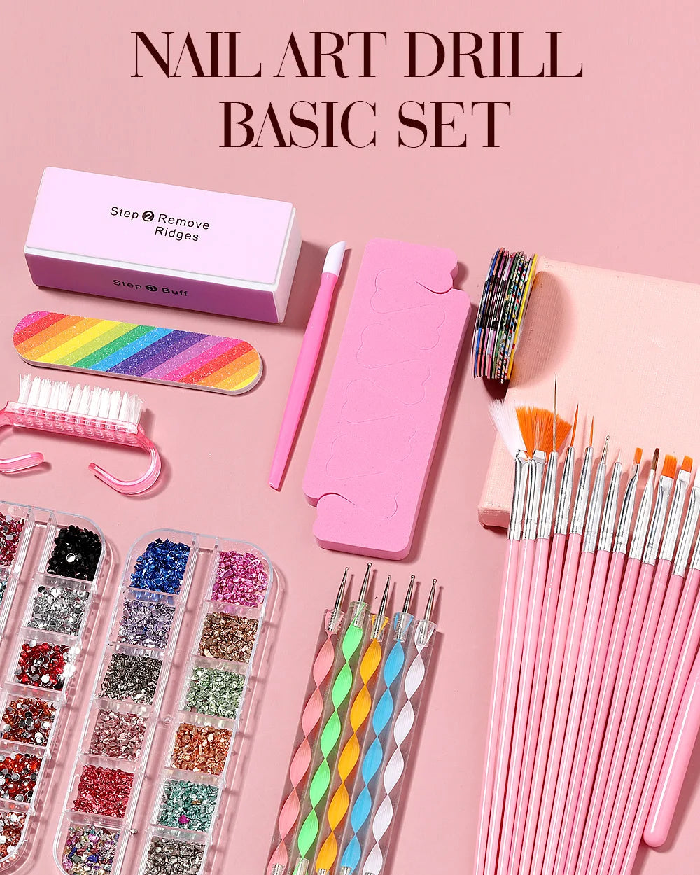 Maniküre-Set für Nagelpailletten-Kit Nagelpflege-Zubehörset Nagelkunst-Pinsel Nägel-Zubehör Maniküre-Werkzeuge