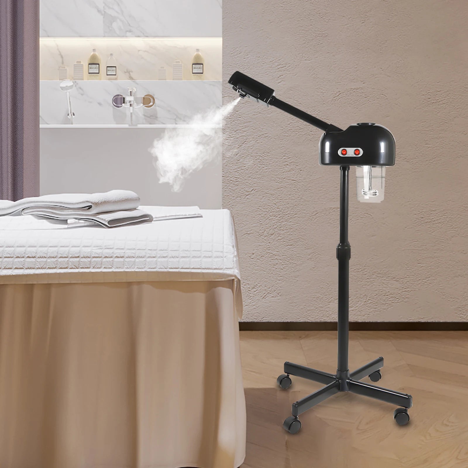 750ML Professioneller Gesichtsbedampfer, 800W Einstellbares Hautpflegegerät, Dampfgerät für Salon, Schönheit und Spa