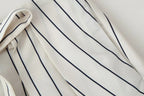 HH Damen Frühling Neue Mode Vintage Vielseitige Beige Gestreifte Puffärmel-Shirt + Hochtaillierte Lockere Plissierte Lässige Lange Hose Set