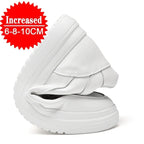Hochwertige Herren-Sneaker, erhöhte Herrenschuhe, modische Freizeitschuhe, bequeme Leder-Sportschuhe, Höhenzunahme 6/8/10 cm