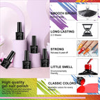 Gel-Nagellack-Kit, professionelles Nagelgel-Kit mit Nageltrockner, Soak-Off-Nagellack-Kit, Unterlack, Überlack, Maniküre-Werkzeug-Set